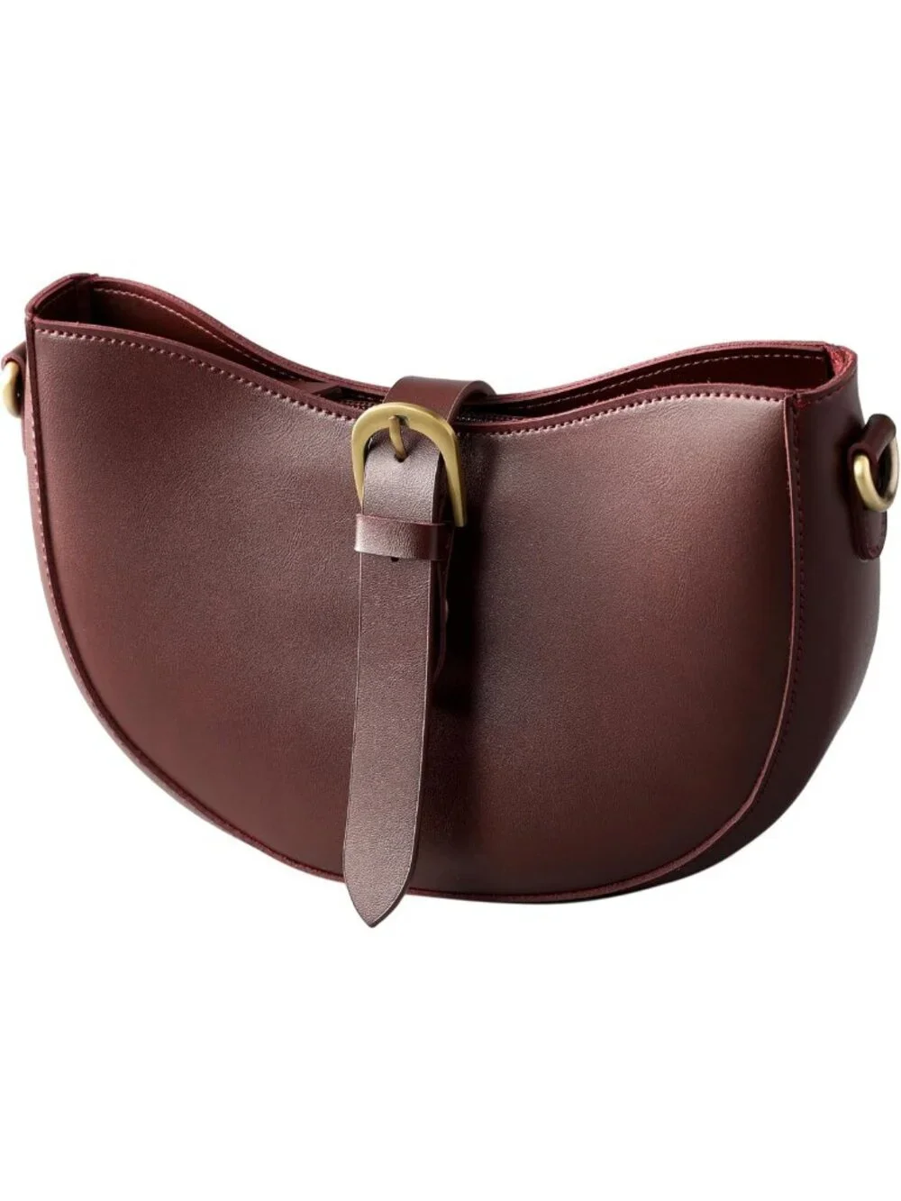 Vintage Vegan Leather Crescent Bag | Retro Hobo Satchel | Women's Lunar Purse